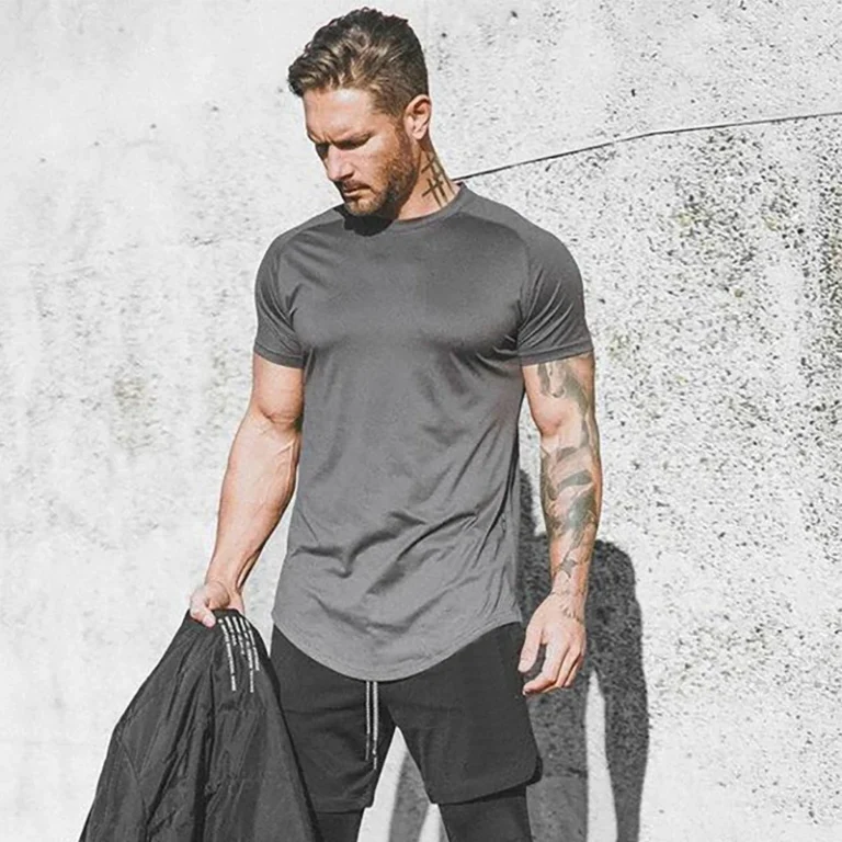 Mens-Short-Sleeved-Athletic-Quick-Dry-Polyester-Sports-Causal-Cool-Feeling-Running-Training-Wear-Moisture-Wicking-T-Shirt