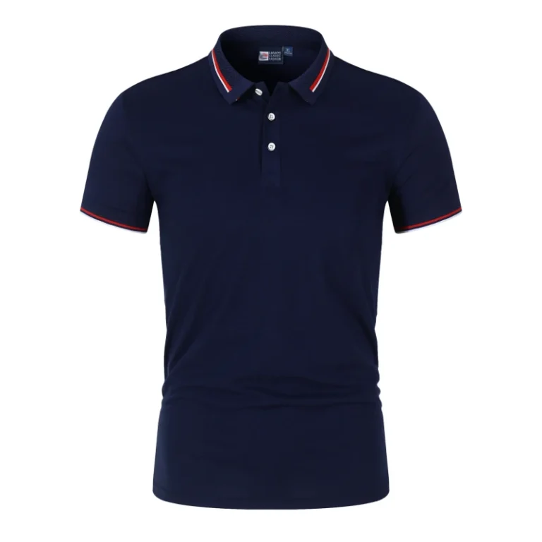 Mens-Short-sleeved-Cotton-Jersey-T-shirt-with-Stylish-Collar-Polo-Shirt-with-Short-Sleeves