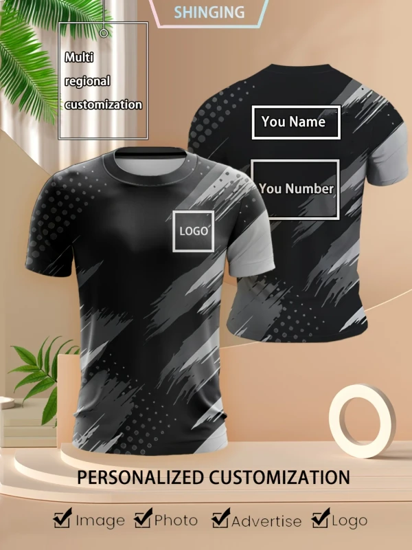 Mens-Soccer-T-Shirts-Custom-Heat-Transfer-Design-Knitted-Sporty-100-Polyester-Quick-Dry-Breathable