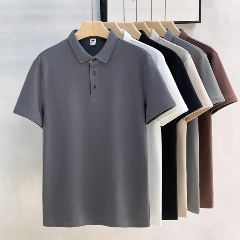Mens-Solid-Color-Breathable-Polo-Shirt-Business-Casual-Short-Sleeve-T-shirt-Supports-Customized-Printed-Logo