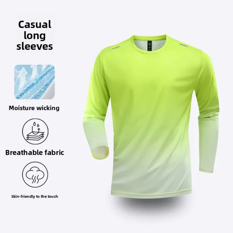 Mens-Sports-Long-sleeve-T-shirt-Loose-100-Polyester-Crew-Neck-Lightweight-Quick-drying-Suitable-Fitness-Training-Badminton