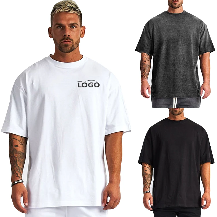 Mens-Sports-T-Shirt-Gym-Wear-Cotton-Plain-Workout-Shirts-Custom-Round-Collar-White
