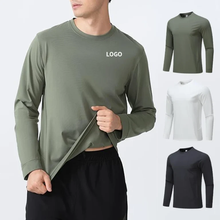 Mens-Sportswear-Custom-Training-Running-Joggers-Long-Sleeve-Black-Blank-Crewneck-T-Shirt-Special-Winter