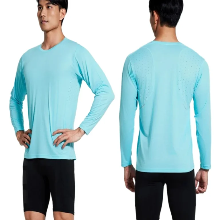 Mens-Sportswear-Long-Sleeve-T-shirt-Quick-Dry-Breathable-Lightweight-100-Polyester-Fitness-Gym-Sports-Shirt
