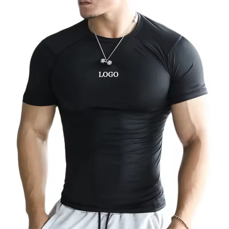 Mens-Sportswear-Short-Sleeve-Athletic-Quickly-Drying-Tight-Sport-Compression-T-shirt-Polyester-Fitness-Shirt-Gym-Tshirt