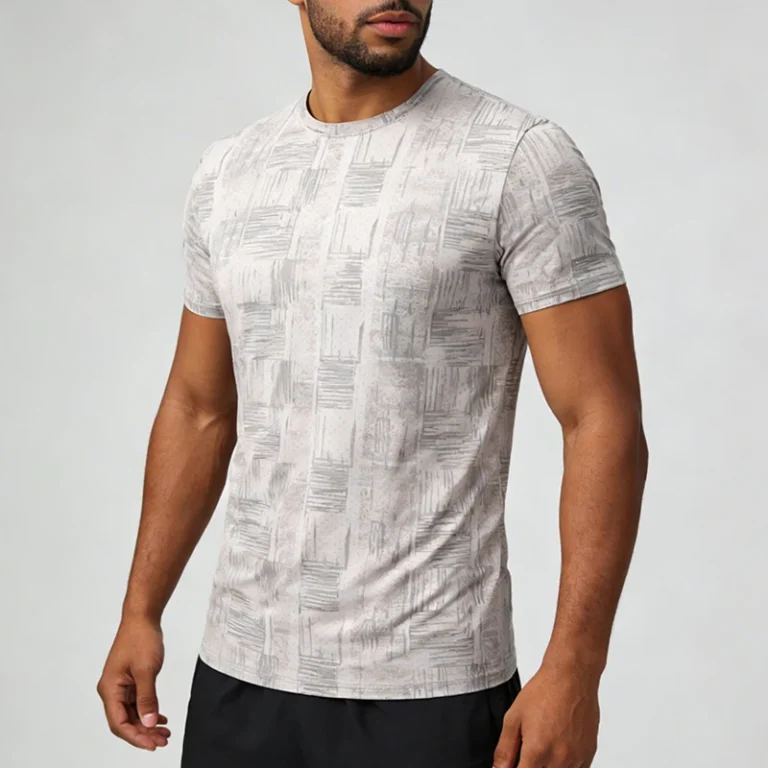 Mens-Sporty-Quick-Dry-Breathable-Summer-Sportswear-T-Shirt-Short-Sleeve-Digital-Geometric-Design-OEM-ODM-Customizable