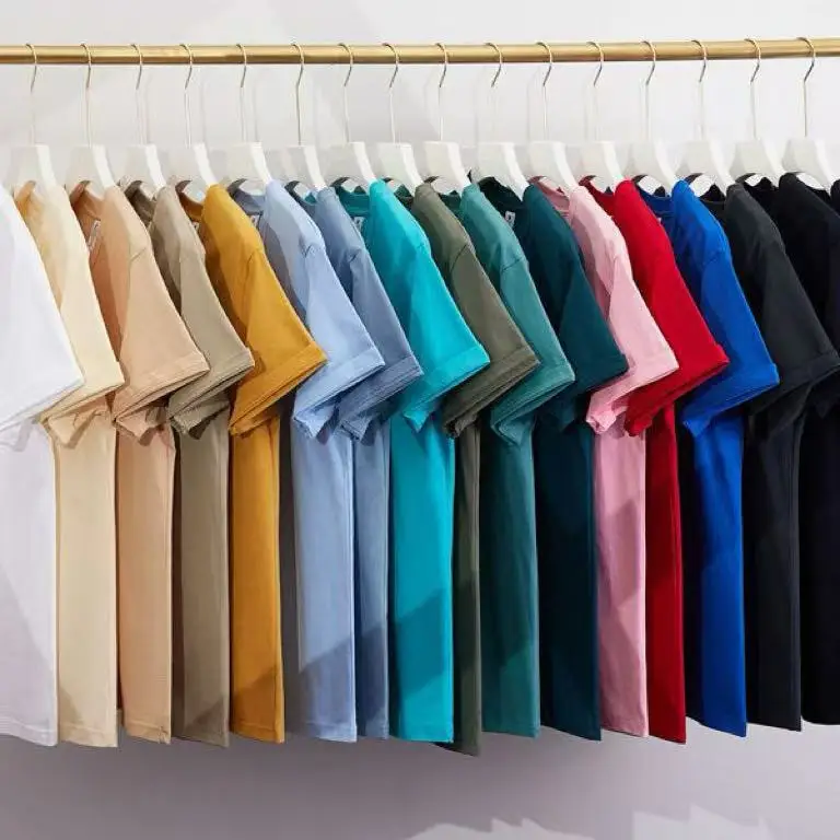 Mens-Summer-40-count-210g-Cotton-Crew-Neck-Plain-T-Shirt-Customizable-Manufacturer