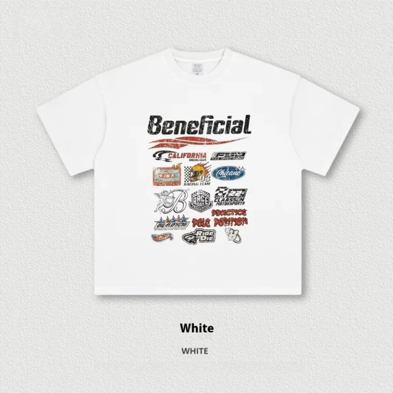 Mens-Summer-Casual-Print-Short-Sleeve-T-Shirt-with-Racing-Logo-American-High-Street-Washed-Old-Loose-Style-Dark-Brand