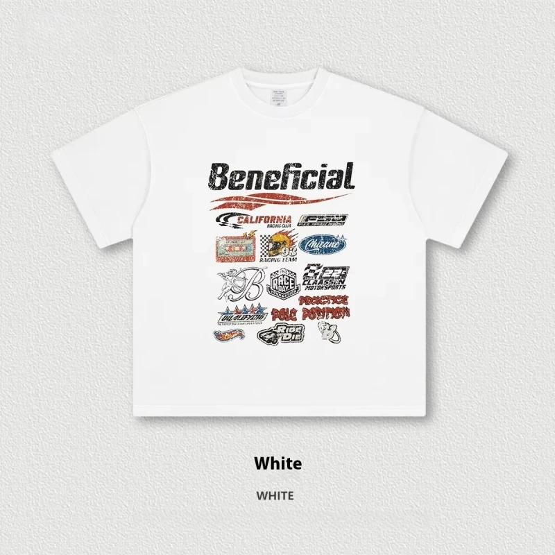 Mens-Summer-Casual-Print-Short-Sleeve-T-Shirt-with-Racing-Logo-American-High-Street-Washed-Old-Loose-Style-Dark-Brand