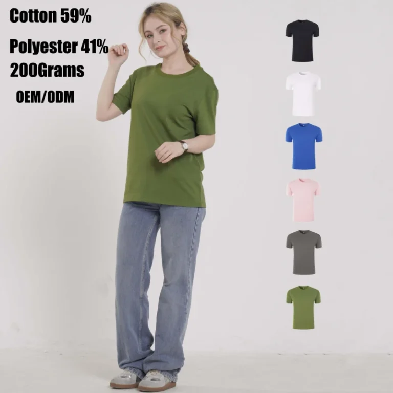 Mens-Summer-Cotton-Polyester-T-shirt-Quick-Dry-Slim-Fit-Casual-Sports-Pattern-Stretch-Short-Sleeve-200-Grams-Knitted-Fabric