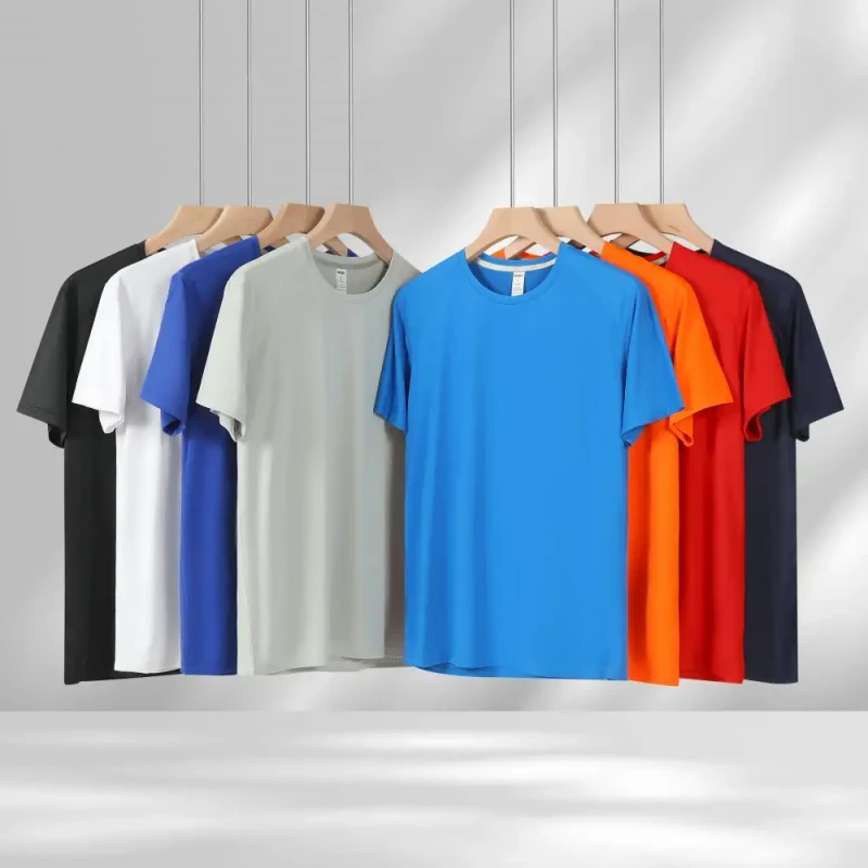 Mens-Summer-Fitness-T-Shirt-Quick-Drying-Short-Sleeve-for-Running-Breathable-Sweat-Sports-Clothing-Solid-Pattern-Knitted-Design