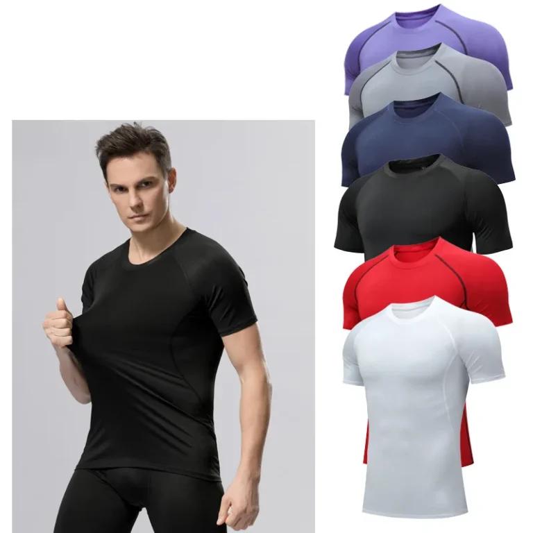 Mens-Summer-Plus-Size-Sportswear-Gym-Compression-T-Shirt-Printed-Crew-Neck-Lightweight-Breathable-Quick-Dry-Spandex-Polyester