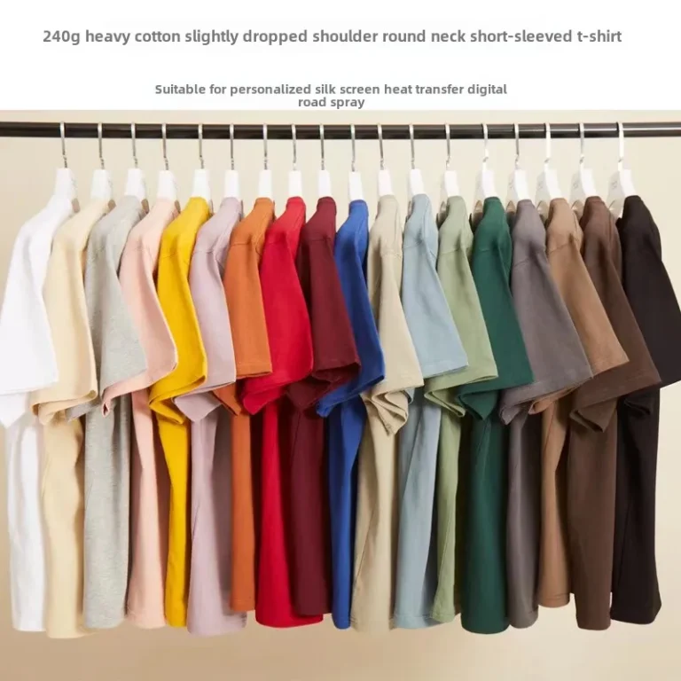 Mens-Summer-Pure-Cotton-Short-Sleeved-T-Shirt-Lightweight-Trendy-Brand-Printed-Short-Length-Blank-Design