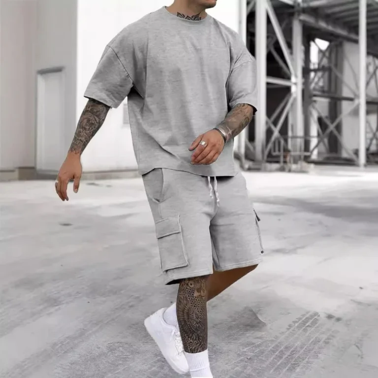 Mens-Summer-Short-Sleeve-T-Shirts-with-Overall-Shorts-Two-Piece-Sets-Casual-Sport-Sets