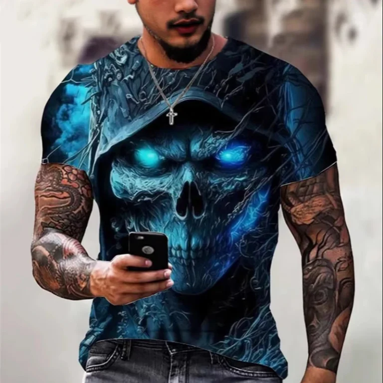 Mens-Summer-Street-Cool-Style-Short-Sleeve-T-Shirt