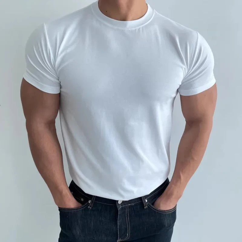 Mens-T-Shirts-Tee-Summer-Short-Sleeve-T-Shirt-Male-Anti-Wrinkle-Casual-Wears-O-Neck-T-Shirt