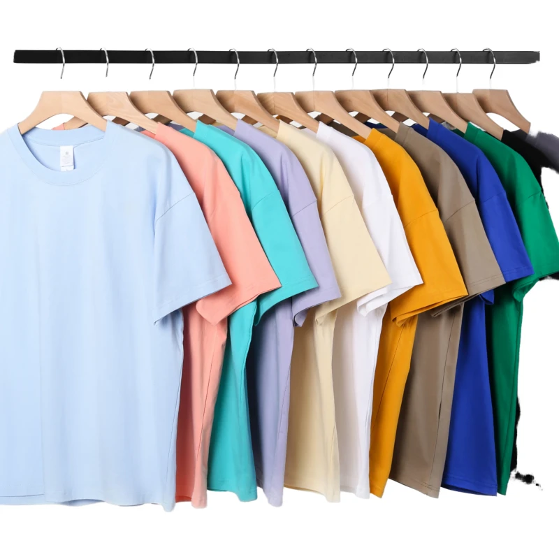 Mens-T-shirt-Custom-100-Cotton-Regular-Fit-Solid-Knitted-Heat-Transfer-Printing-200g-O-Neck-Casual-Plain-Blank