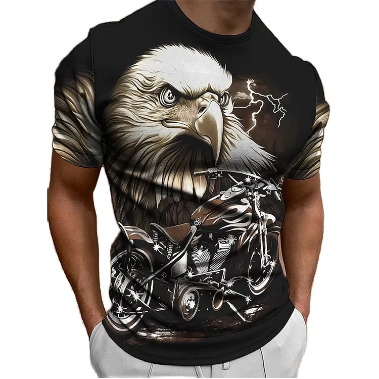 Mens-Vintage-Oversized-Knitted-100-Cotton-T-Shirt-Crew-Neck-Short-Sleeve-Skulls-Pattern-Quick-Dry-Spring-Summer