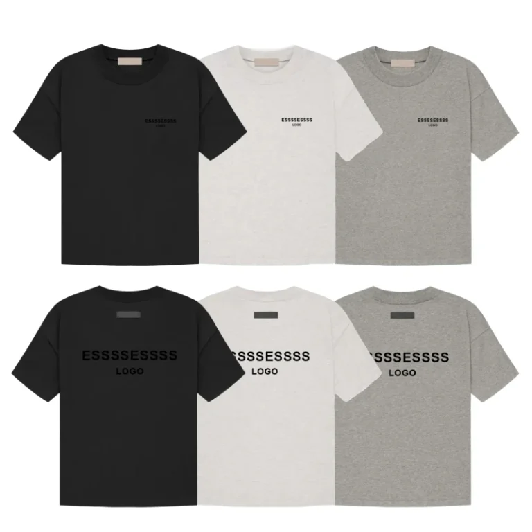 Mens-Womens-Short-Sleeved-T-Shirt-Hip-Hop-Trendy-Brand-High-Street-Fog-Top-American-Flocked-Letter-Design-Solid-100-Cotton