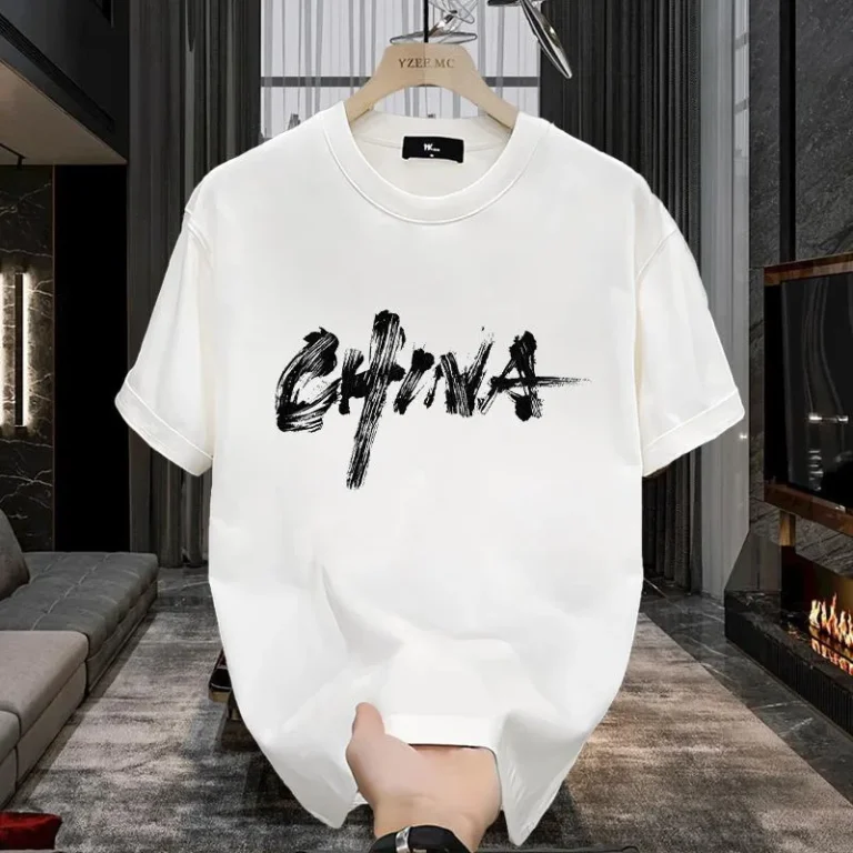Mens-and-Womens-Short-Sleeve-T-Shirt-100-Cotton-Knitted-Printed-Custom-T-Shirt