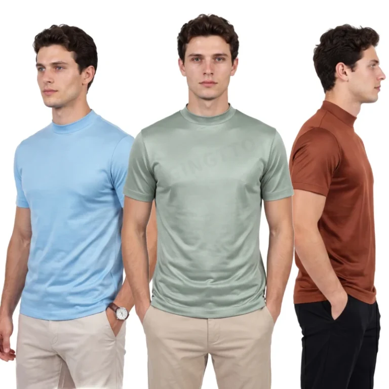 Mercerized-Cotton-T-shirt-Custom-Logo-Mens-Premium-Shine-T-shirt-Men