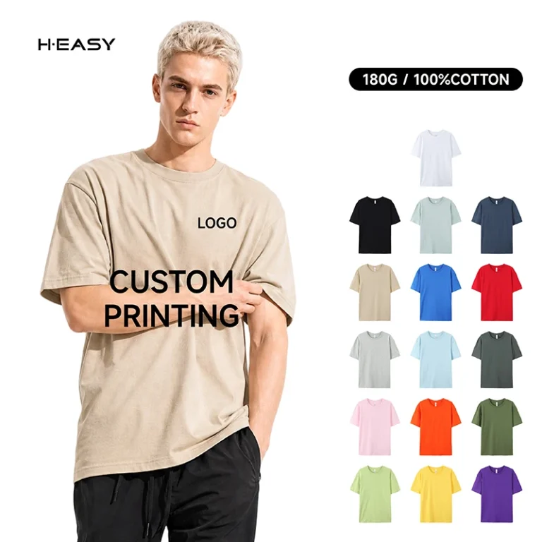 Multi-Color-Stock-Cotton-T-Shirts-Factory-Direct-Supply-Custom-Fabric-Type-Full-Size-Range-Custom-Logo-Image-Printing-Service