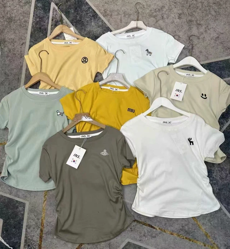 Multiple-Styles-Summer-Fashion-Eco-Friendly-Logo-Dot-Womens-Tops-and-Regular-Fit-T-Shirts-Mixed-Batch
