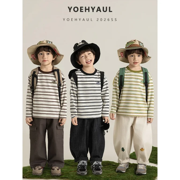 N6819-Spring-Boys-Long-Sleeve-Kids-T-shirts-Drop-Shoulder-Striped-Fashion-Dinosaur-Embroidery-Shirts-for-Boys-Toddler