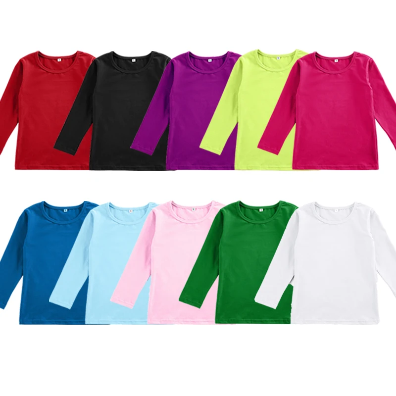 NO-MOQ-Fall-Kids-T-shirt-Baby-Blank-Cotton-Top-High-Quality-Clothes-Girls-Boys-Long-Sleeve-Shirts