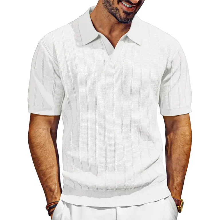 New-Arrival-Luxury-Leisure-Mens-Premium-Textured-Buttonless-Knitted-Polo-Shirt-Blue-Old-Money-T-Shirt