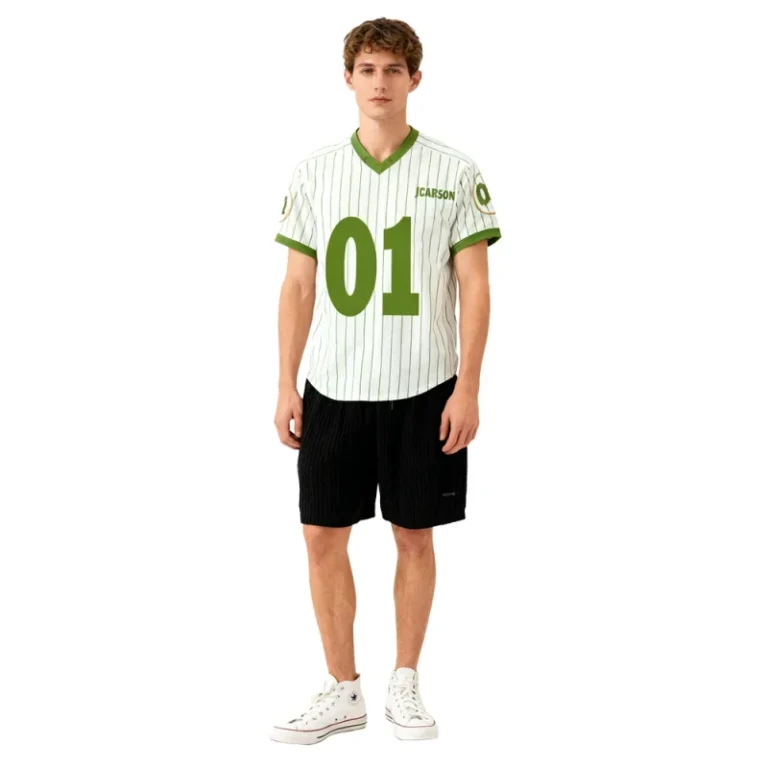 New-Arrival-Mens-Baseball-Style-Patchwork-Short-Sleeve-V-neck-T-shirt