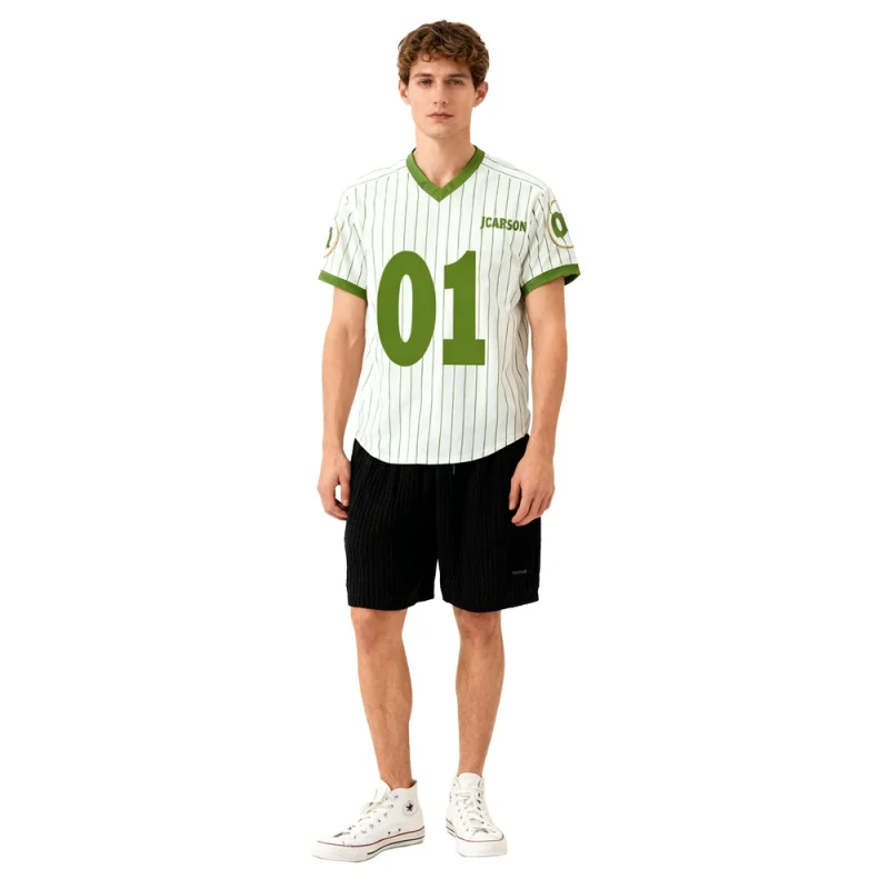 New-Arrival-Mens-Baseball-Style-Patchwork-Short-Sleeve-V-neck-T-shirt
