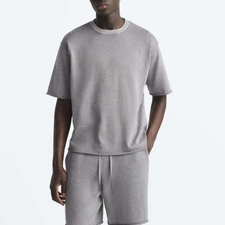 New-Arrival-Raw-Hem-100-Organic-Cotton-Pigment-Dyed-Washed-Solid-Color-Customized-Faded-Effect-T-shirt
