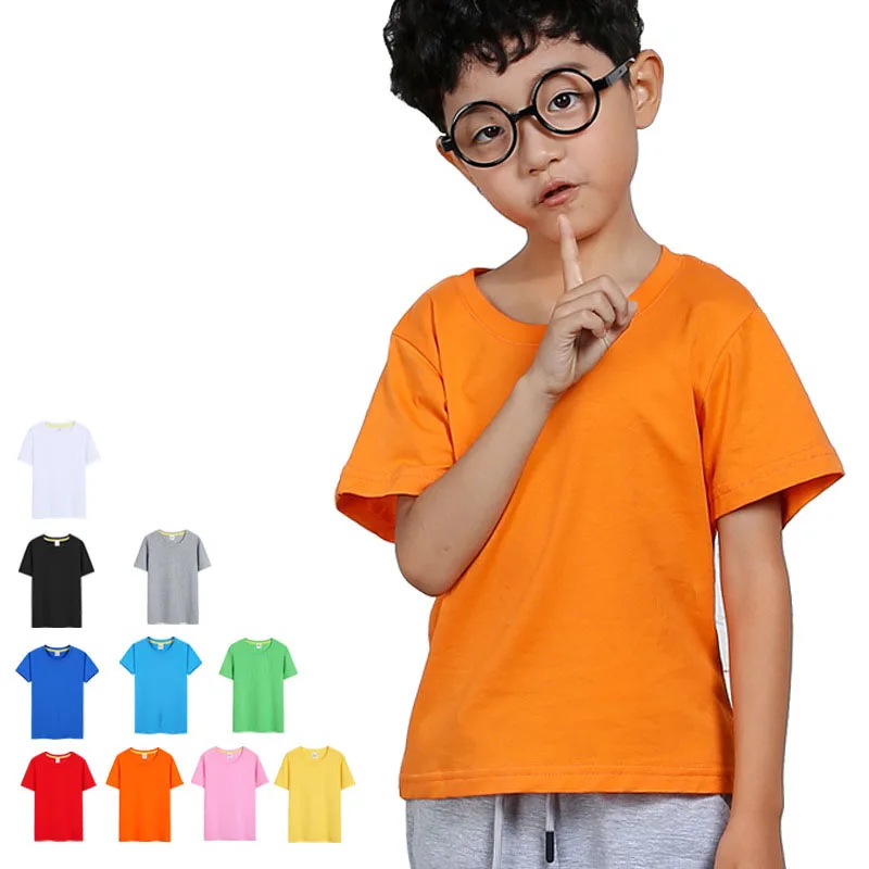 New-Branded-Plain-Blank-Unisex-Boys-and-Girl-Cotton-T-shirts-for-Toddler-Baby-Kids-Children-Youths-Teenagers-Oem-Printing-logo