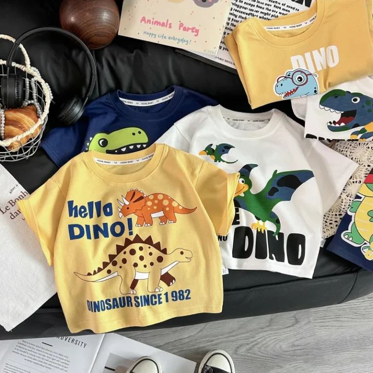 New-Childrens-T-shirt-Boys-Baby-Summer-Cartoon-Girls-Short-sleeved-Loose-Casual-Top-with-Round-Neckline-T-shirt