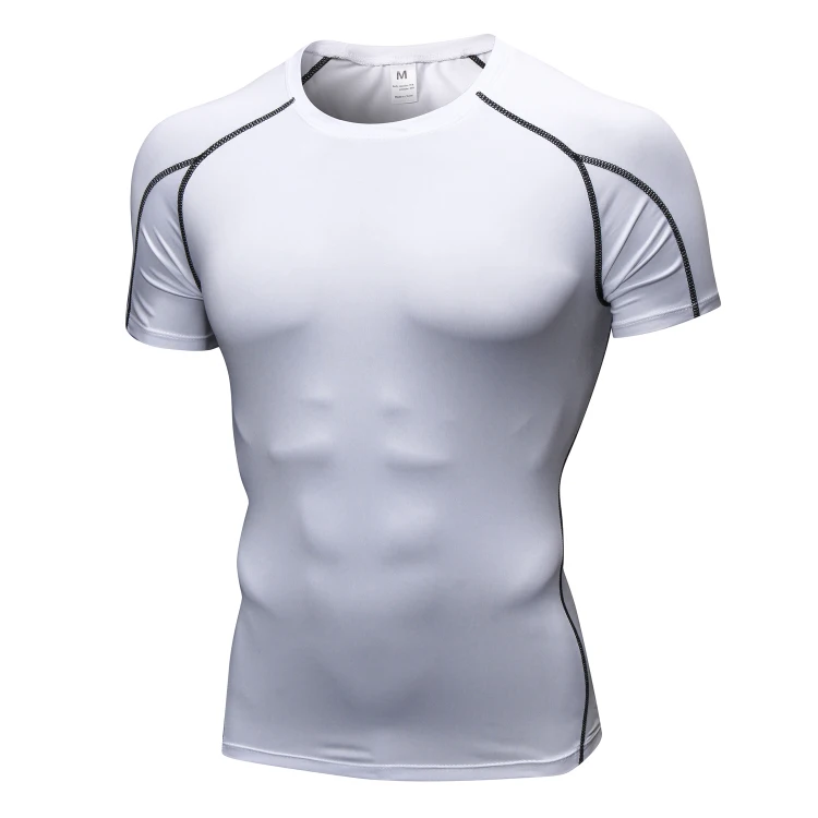New-Colors-Cool-Dry-Custom-logo-Mens-Tight-Compression-Sport-Gym-Fitness-Short-Sleeve-T-shirts