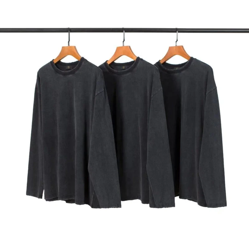 New-Design-Oversized-Blank-Solid-Cotton-Snow-Washed-Retro-Long-Sleeve-Streetwear-Distressed-Vintage-T-shirt