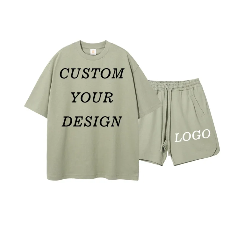 New-Design-Shirt-Custom-logo-Summer-Casual-Two-Piece-Tshirt-and-Shorts-Streetwear-100-Cotton-Fashion-t-Shirt-Suit