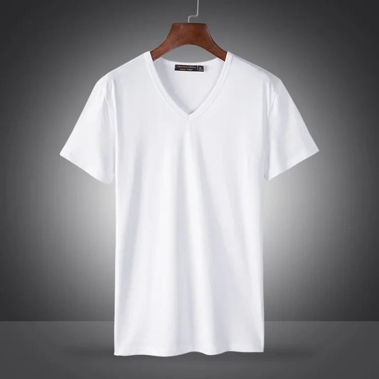 New-Design100-Cotton-Modal-Mens-Short-Sleeve-T-shirt-Summer-Quick-Dry-V-neck-Tshirt