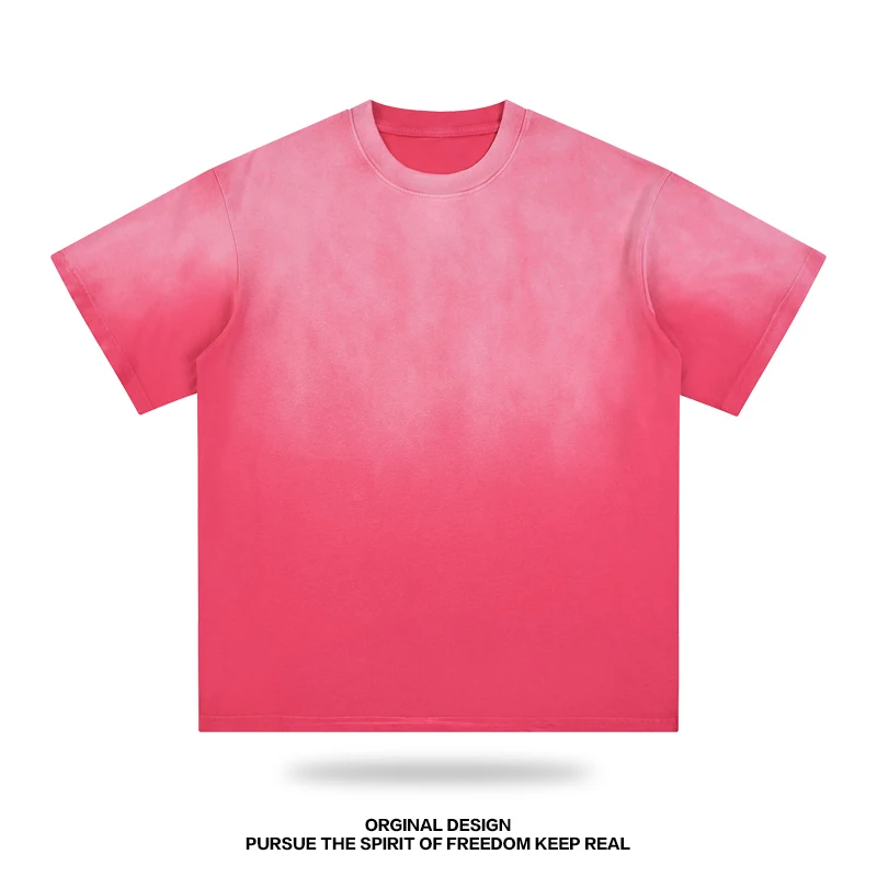 New-Fashion-Heavyweight-Cotton-Loose-Vintage-Hip-Hop-Breathable-T-shirt-Custom-Printing-Logo-Mens-Retro-250gsm-Distress