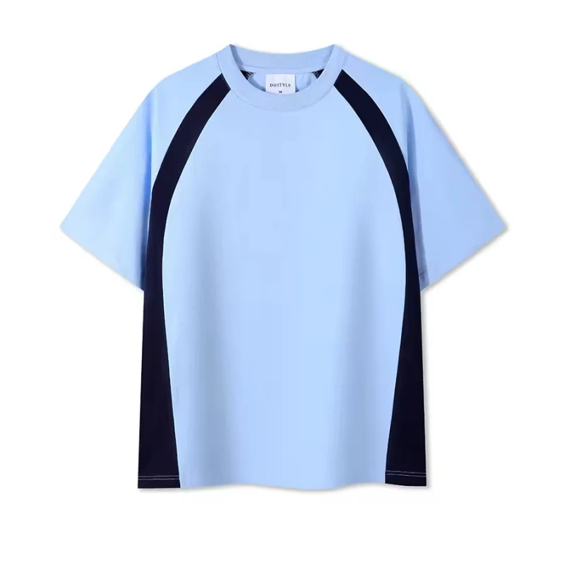 New-Products-Color-Matching-Tshirts-Casual-Men-Fitness-Short-Sleeve-Sports-T-Shirt-Mens-Puff-Printing-T-Shirts