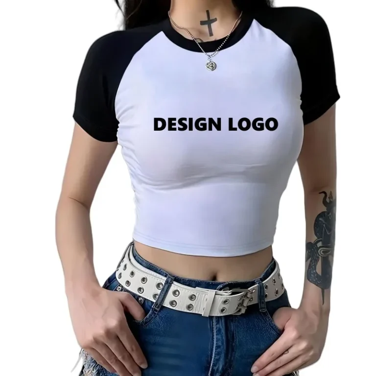 New-Short-sleeved-O-neck-Casual-Breathable-Crop-Slim-Fit-Y2k-Womens-Personalized-T-shirt
