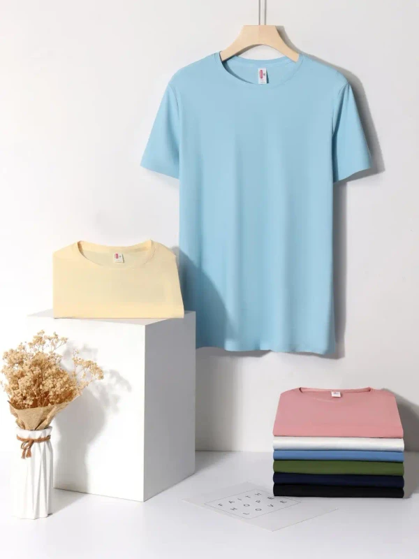 New-Style-T-shirt-Plain-Round-neck-Short-sleeved-Breathable-Quick-drying-Half-sleeved-Design