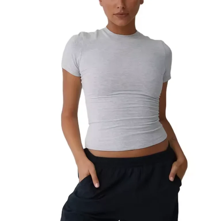 New-Styles-Custom-Summer-Gym-Premium-Slim-Womens-T-shirts-Heather-Grey-Organic-Cotton-Baby-T-Shirt-Fitted-Cotton-Crop-Top