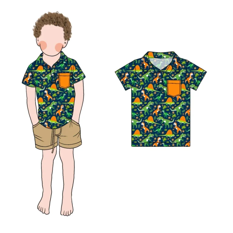 New-Summer-Beach-T-Shirt-Young-Little-Boys-Polo-Shirt-with-Pocket-Shirt-Tops-for-2-10Y-for-Kid-Boys