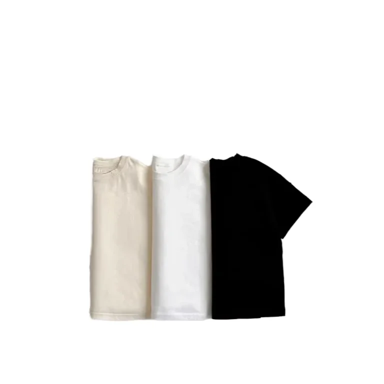 New-Summer-Casual-Girls-Cotton-Baby-T-Shirt-Top-With-Cute-Puff-Sleeves-Solid-Color-O-Neck-Baby-Shirt