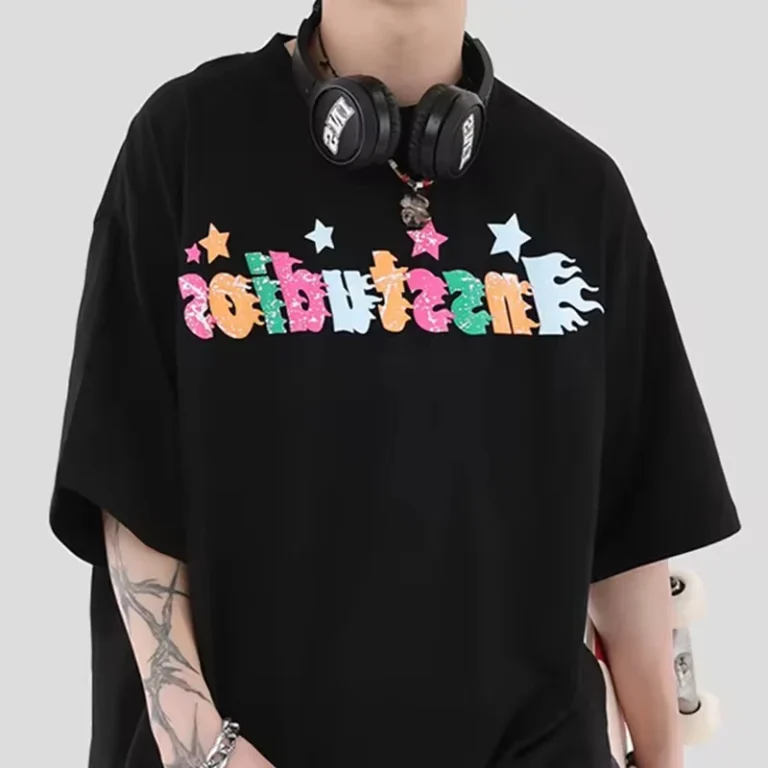 New-Summer-Custom-Hot-Drill-230-GSM-Round-Neck-Oversized-High-Quality-T-shirt-for-Men-Multicolor-Diamonds