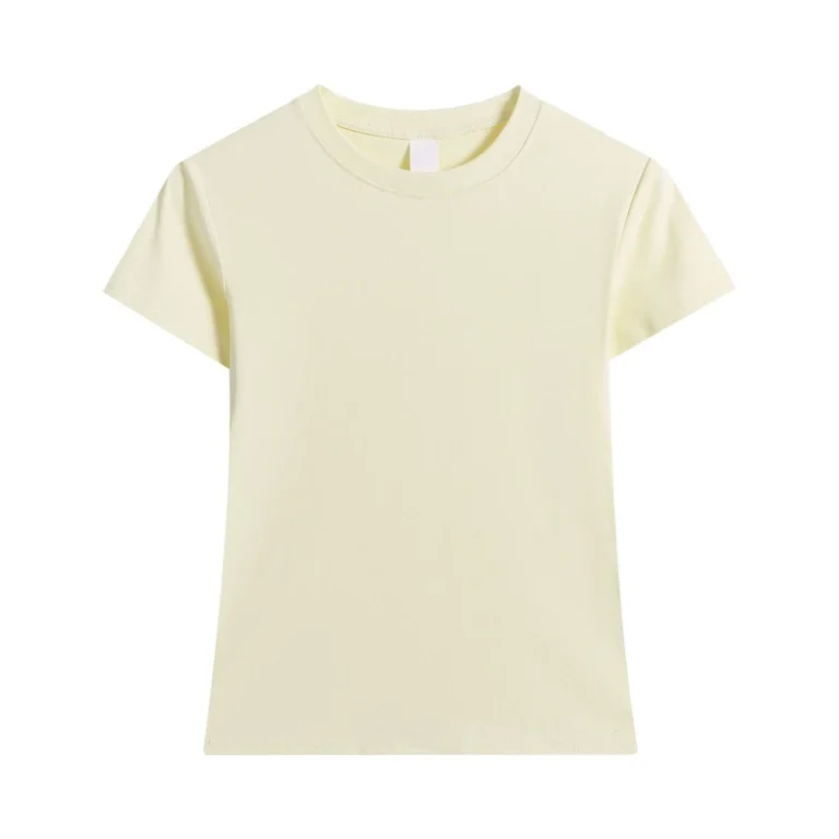 New-Summer-Solid-Color-Crew-Neck-T-Shirt-for-Women-Regular-Shoulder-Unisex-Short-Sleeve-All-Match-Tops-Custom-Logo-1