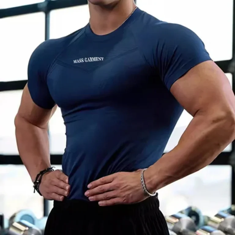 New-Summer-Sports-T-Shirt-Tops-Gym-Sports-Workout-Texting-Mens-Round-Neck-Sports-Fitness-Short-Sleeve-T-shirt