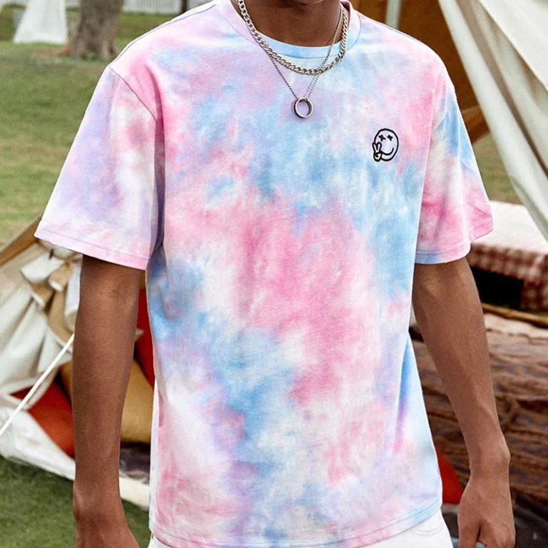 New-Trends-Tie-Dye-O-Neck-Short-Sleeve-TShirt-Custom-Logo-Unisex-T-shirts